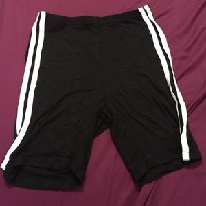 Black and White Striped Biker Shorts (NEW!)